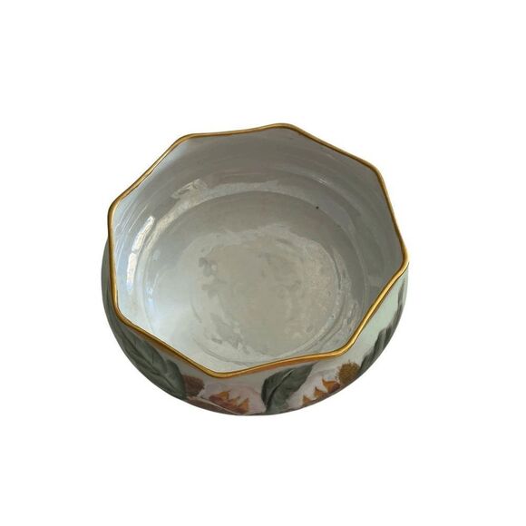 Antique MZ Austria Porcelain Hand Painted Compote Fruit Bowl Berry Bowl Set - Picture 4 of 12